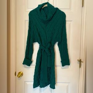 Belted sweater dress